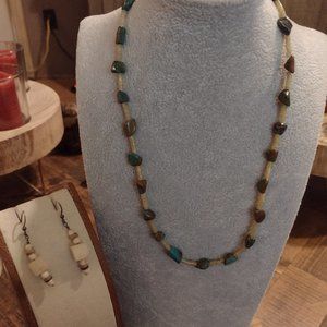 Sterling Silver Turquoise Necklace & Earrings